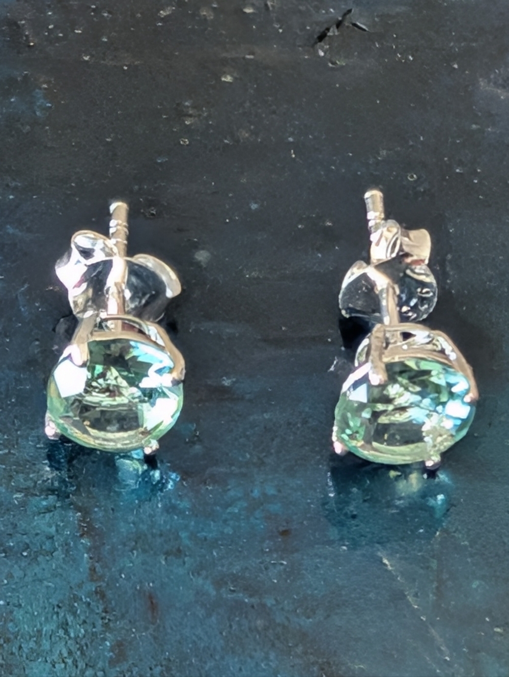 Brilliant Genuine Aquamarine Sterling Silver Stud Earrings 🆕 - Picture 3 of 8